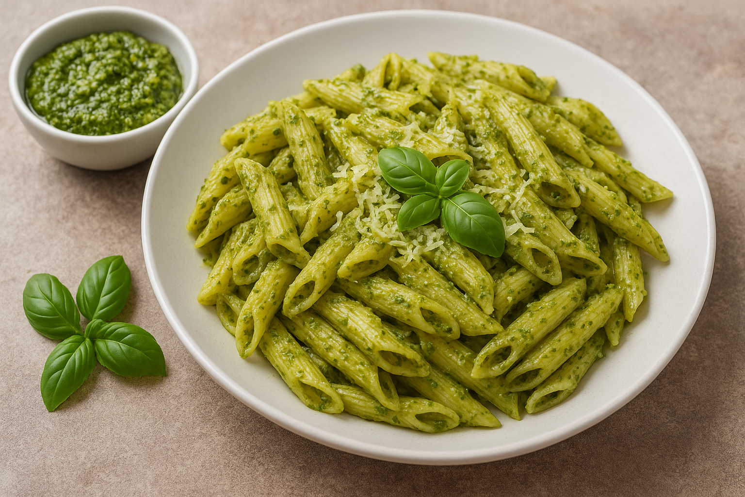 Penne mit Basilikum Pesto, Penne al Pesto Genovese
